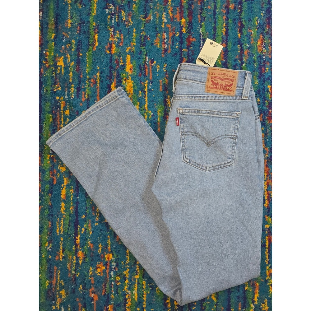 NEW Levi Strauss Co Superlow Boot‎ Jeans Light Wash Distressed Size 26